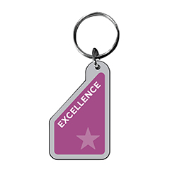 1/8" CLEAR ACRYLIC KEY TAG - EXCELLENCE